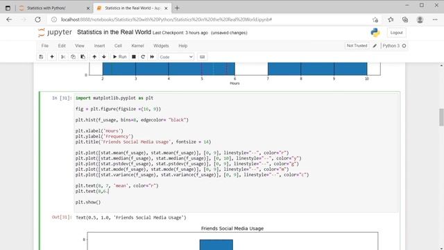Learn Basic Statistics with Python : 8. Displaying Statistical Data using Matplotlib смотреть онлайн