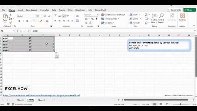 Conditional Formatting Rows by Groups in Excel смотреть онлайн
