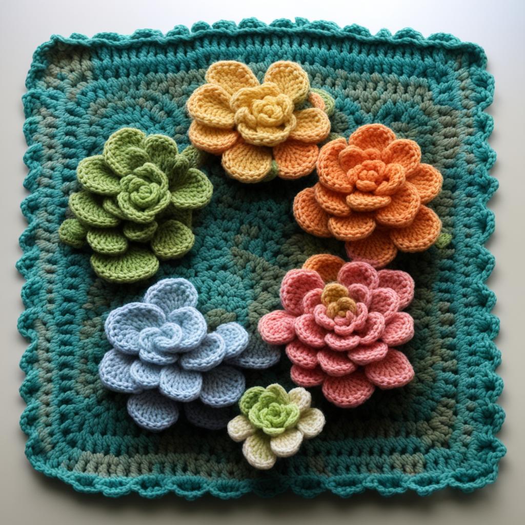 ВЯЗАНИЕ, КВАДРАТНЫЕ МОТИВЫ С СУККУЛЕНТАМИ (КАКТУСАМИ) ОТ НЕЙРОСЕТИ. ПОДБОРКА №2. смотреть онлайн