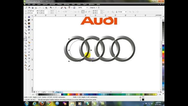 Drawing Audi Logo - CorelDraw