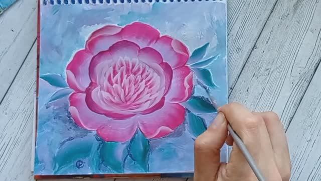 Рисую пион | Совместила роспись и живопись ☺?❤ смотреть онлайн