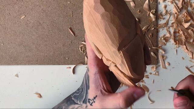 Как вырезать из дерева. Фигурка. Идол. Wood carving. смотреть онлайн