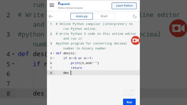 Decimal to binary conversion using python language смотреть онлайн