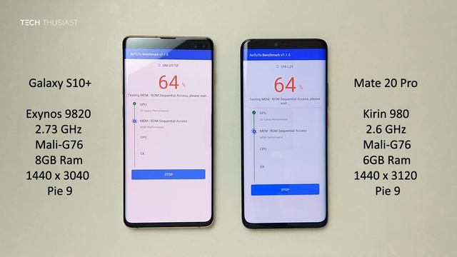 Samsung Galaxy S10+ vs Huawei Mate 20 Pro: Antutu Benchmark смотреть онлайн