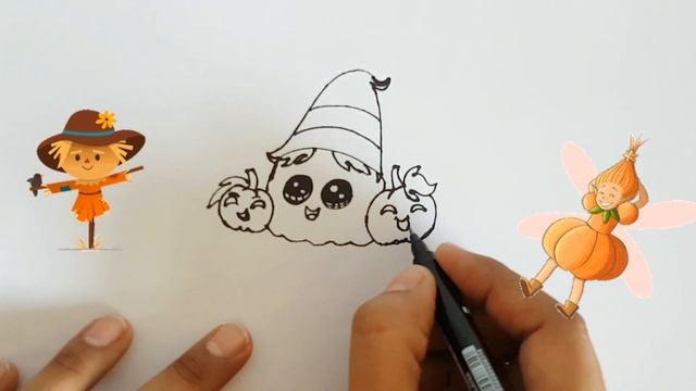 How to Draw Halloween Pumpkin/Как нарисовать тыкву на Хэллоуин/كيفية رسم اليقطين هالوين смотреть онлайн