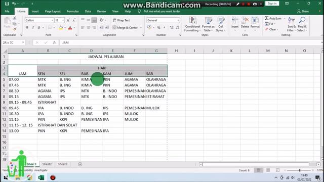 Membuat Jadwal Pelajaran dengan Excel смотреть онлайн