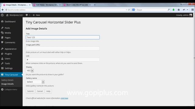 Tiny Carousel Horizontal WP Plugin How to create gallery and How to add images to the gallery смотреть онлайн
