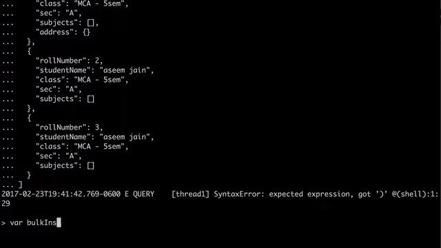 MongoDb Tutorial - 11 : How to do Bulk Insert in MongoDb смотреть онлайн