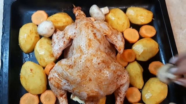 Հավը բանջարեղենով Курица с овощами Chicken with vegetables смотреть онлайн