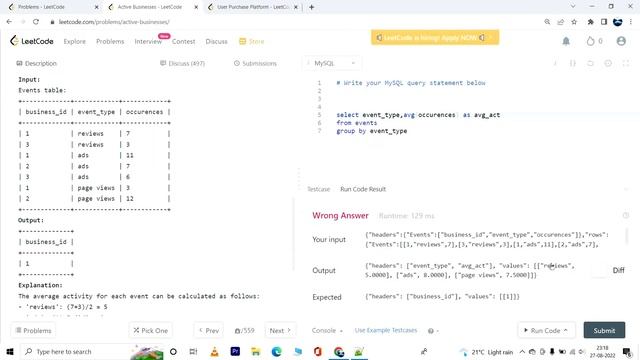1126. Active Businesses | Leetcode SQL Medium смотреть онлайн
