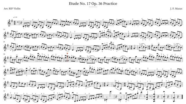 J. F. Mazas Etude No. 17 Op. 36 | SLOW PRACTICE смотреть онлайн