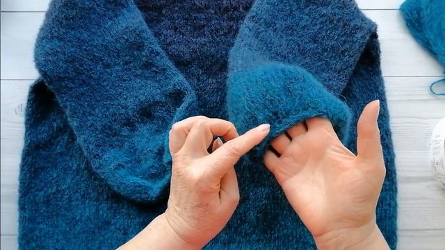 Джемпер регланом сверху из секционной пряжи смотреть онлайн