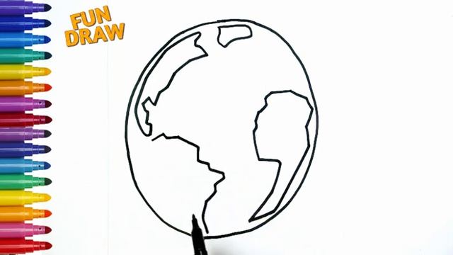 Dibuja y Colorea Planeta Tierra ??️??Dibujo creado para Niños?️??? смотреть онлайн