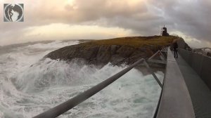 Атлантическая дорога (Норвегия) в шторм / The Atlantic Road in December, Full Storm / Full HD