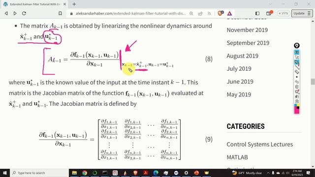Derivation of Extended (Nonlinear) Kalman Filter From Scratch with Python Codes - PART I - MATH смотреть онлайн