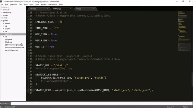 (ESP) Probar Django 1.10 - 21 de 38 - Configuración de los Archivos Estáticos смотреть онлайн