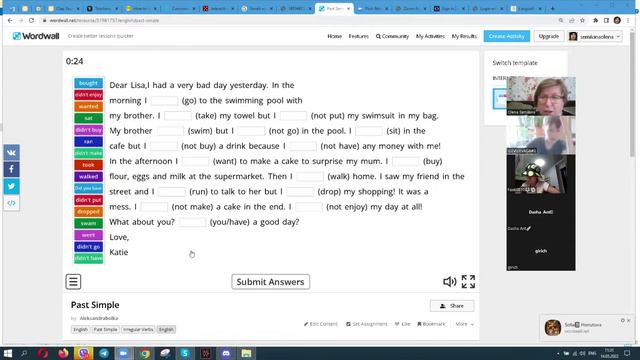 Past Simple інтерактивні вправи смотреть онлайн