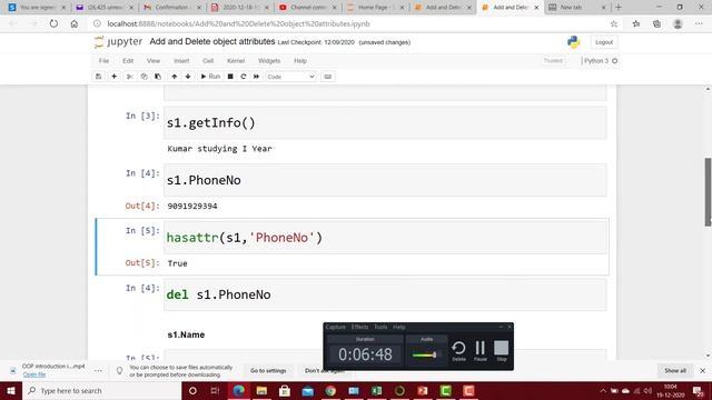 Add or delete attributes to an object in Python смотреть онлайн