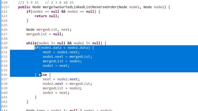 Linked List in Java - 70: Merge Two Sorted Linked Lists in Reverse order смотреть онлайн