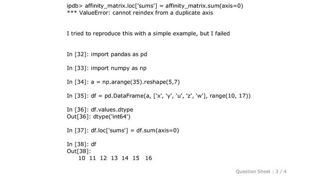 Pandas : What does `ValueError: cannot reindex from a duplicate axis` mean? смотреть онлайн