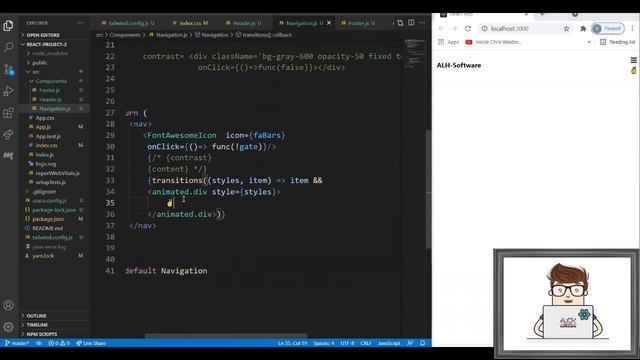 React JS Course- Web Development - lesson 7 - Design a menu component -2- || تطوير الواجهات смотреть онлайн