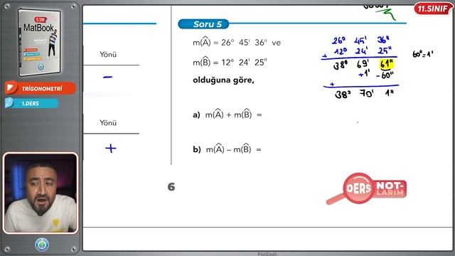 Trigonometri 1 | Yönlü Açılar ve Açı Ölçü Birimleri | 11.SINIF MATEMATİK MatBook смотреть онлайн