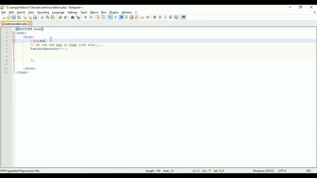 Switch case in PHP смотреть онлайн