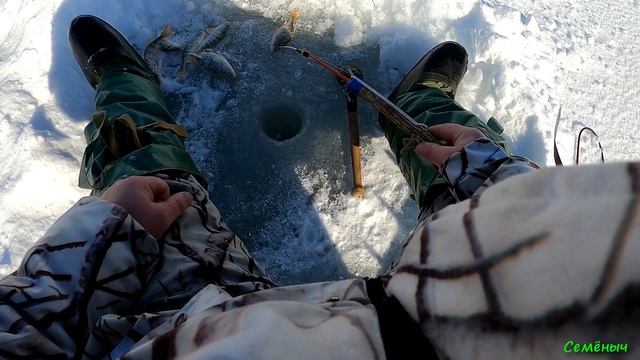 Ловля окуня на мормышку на озере Сартлан, весенний клёв очень радует. смотреть онлайн