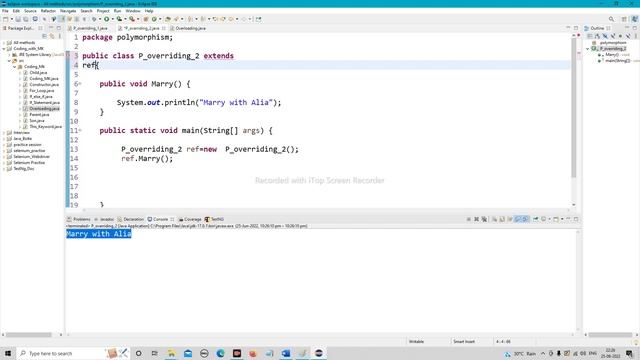 POLYMORPHISM - Over-riding In Java (Run-time polymorphism) ☑️मराठी☑️ | OOPs Concept @codingwithmk смотреть онлайн