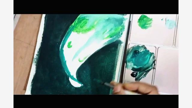 Easy water drop on leaf painting.step by step.poster color painting for beginners. смотреть онлайн