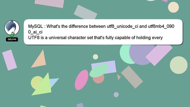 MySQL : What's the difference between utf8_unicode_ci and utf8mb4_0900_ai_ci смотреть онлайн