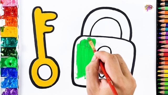 Draw Keys and Locks, Teach Kids to Color and Identify Objects #drawing #coloring #painting #art смотреть онлайн