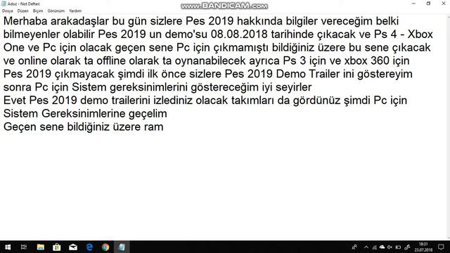 Pes 2019 Pc Sistem gereksinimleri ve Yeni Trailer Videosu !!!!! смотреть онлайн