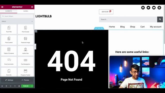 Elementor - Set Up the 404 Page Error Template смотреть онлайн