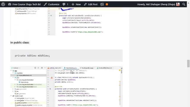 How to Place banner and interstitial ads for Android studio WebView application Bangla Tutorial смотреть онлайн