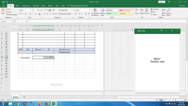 Invoice Creating Tutorial in Excel | Create Receipt in Excel [With Music] смотреть онлайн