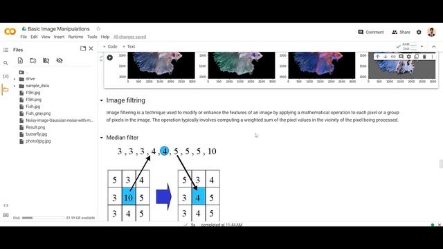 Image processing| Image Filtering: Median filter смотреть онлайн