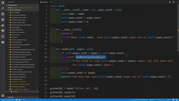 02 - A Full Python Refresher - 041 Custom error classes