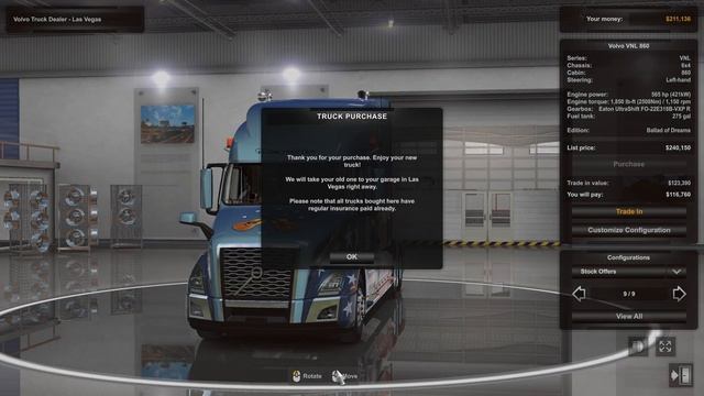 I purchased the VOLVO VNL 860 in American Truck Simulator. смотреть онлайн
