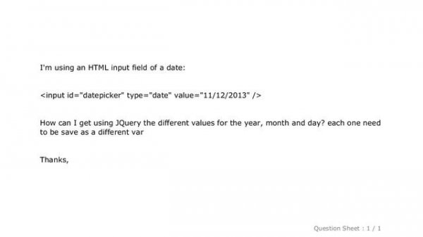 HTML : how can I get the value of a date input field