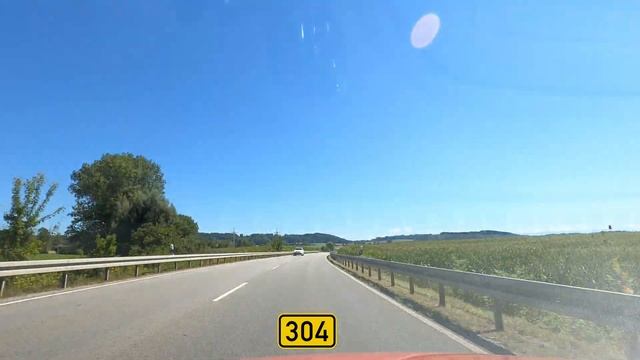 Driving Germany: B304 München - Wasserburg am Inn - 4K drive through the countryside east of Münche смотреть онлайн
