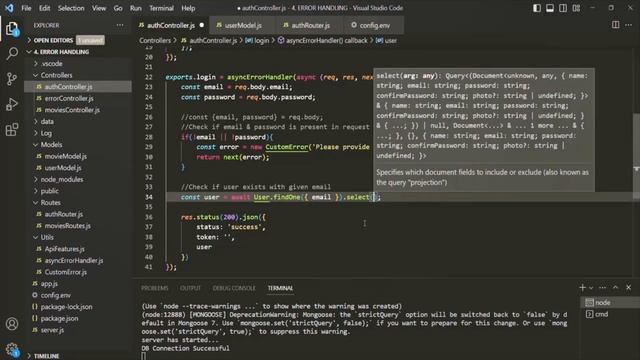 #107 Logging in a User | Authentication & Authorization | A Complete NODE JS Course смотреть онлайн