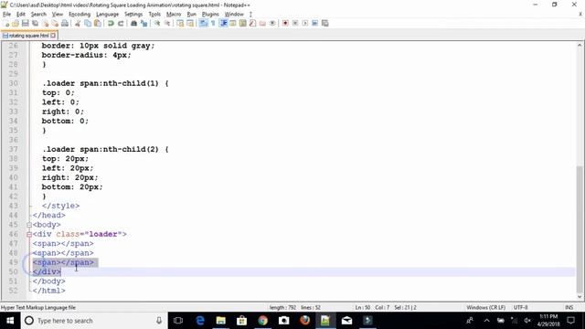 Rotating square css animation | Cool css effects | Learn html and css preloader смотреть онлайн