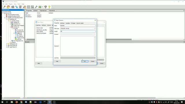 Criando tabelas no pgAdmin 3 (PrimaryKey) смотреть онлайн