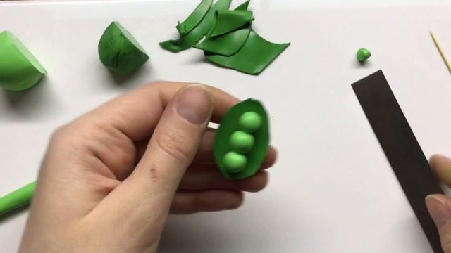 ПРОСТОЙ Мастер-класс / Стручок гороха из полимерной глины / овощи из полимерной глины / Polymer cla смотреть онлайн