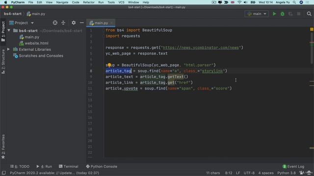 Scraping a Live Website | 100 Days of Code: The Complete Python Pro Bootcamp for 2022 смотреть онлайн