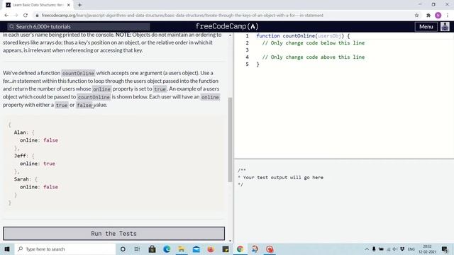 Tutorial 18 - iterate through keys of object with a for...in statement - freecodecamp смотреть онлайн
