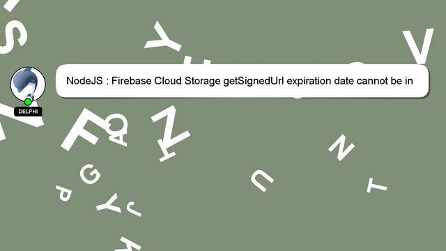 NodeJS : Firebase Cloud Storage getSignedUrl expiration date cannot be in the past (Firebase Cloud смотреть онлайн