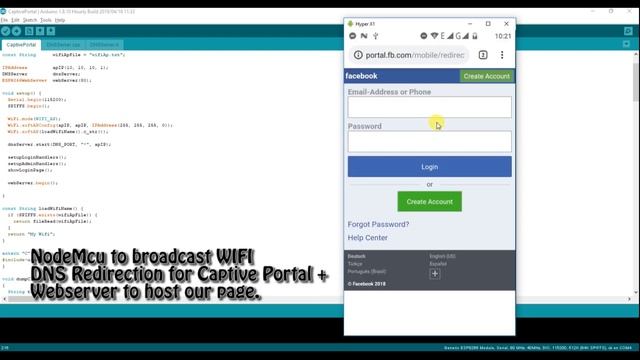 Social Media Captive Portal using NodeMcu смотреть онлайн