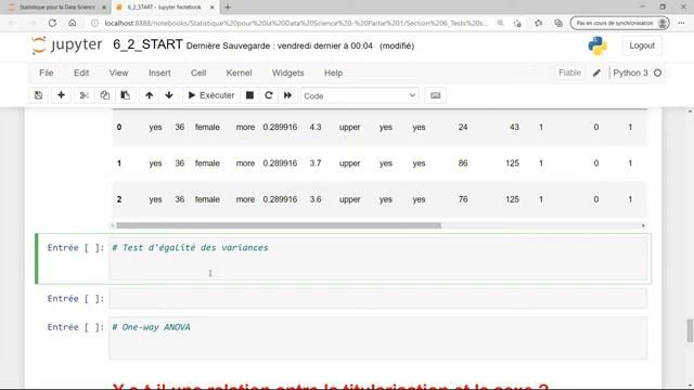 Test d'Analyse de la Variance (ANOVA) смотреть онлайн